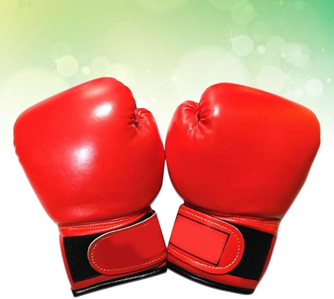 Garneck Kids Boxing Gloves Training Gloves Training Mitts Junior Punch PU Leather Sponge Filled for Toddler and Youth Red