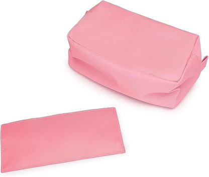 Organizer Bag Lightweight Cosmetic Bag with Ring Clasp Perfect Travel Makeup Bag for Women nylon Stand Up Design (Pink/Nylon)
