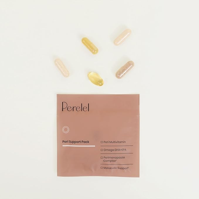 Perelel Peri Support Pack - Perimenopause Vitamins for Women - Daily Sachets with Five Perimenopause Supplements for Optimal Nutrition & Initial Menopause Support (30 Pill Packs)
