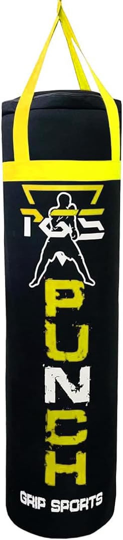 PGS Punching Bag - Hanging Boxing Bag for MMA, Karate, Judo, Muay Thai, Kickboxing, Self Defense Training for Training at Home or Gym or Office - Unfilled Heavy Bag 70 to 100 lbs - Black- UNFILLED