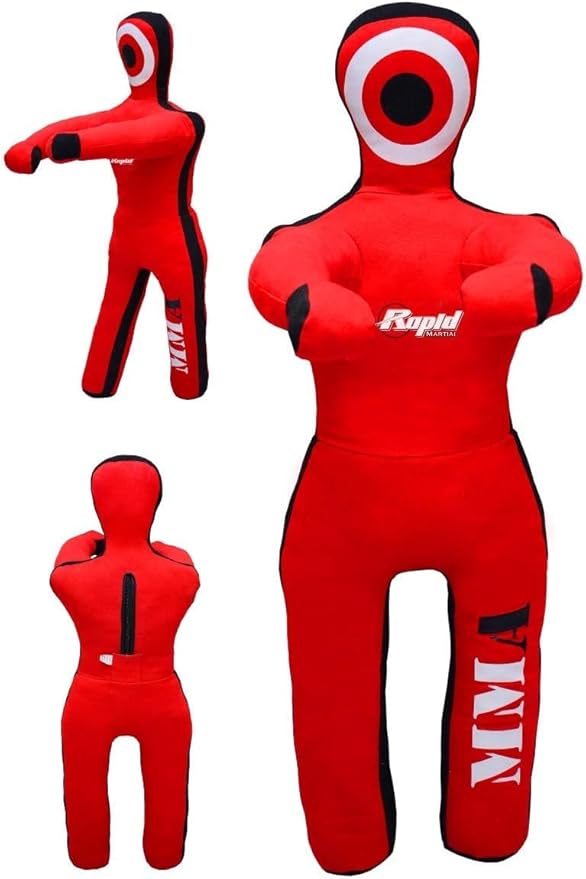 Dummy for Kids BJJ Wrestling Dummy Punchin0 Ba0 MMA Brazilian Jiu Jitsu Children Judo Youth Throwin0 Boxin0 Dummy Dummies 3 FT 36 INCHES UNFILLED, None, Red & Black