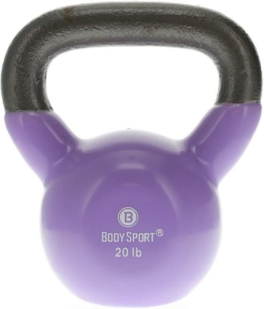 Body Sport Cast Iron Vinyl Coated Kettlebells –