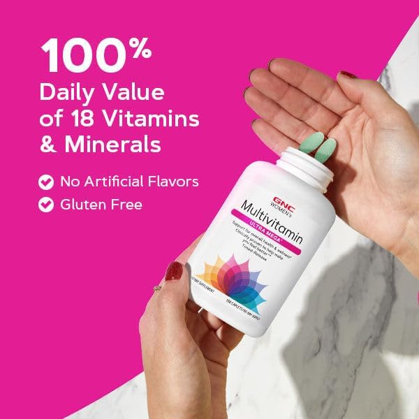 GNC Women's Ultra Mega Multivitamin | Supports Overall Health and Wellness in Women | Clinically Proven to Make You Feel Better | Timed-Release | 90 Count