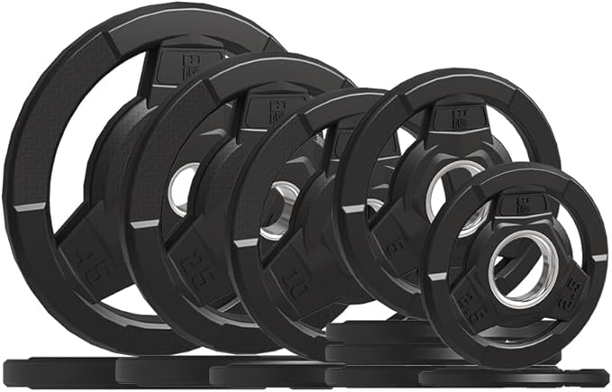 Weight Plate 2-Inch Rubber Coated Olympic Grip Plate 2.5/5/10/15/25/35/45 LB
