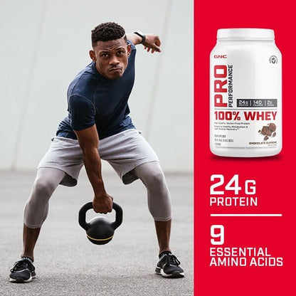 GNC Pro Performance 100% Whey Protein Powder - Chocolate Supreme, 64 Servings, Supports Healthy Metabolism and Lean Muscle Recovery