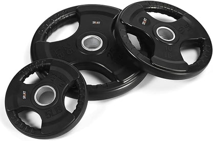 SPART Weight Plate 2-Inch Rubber Coated Olympic Grip Gym(5LB/10LB/25LB/35LB/45LB)