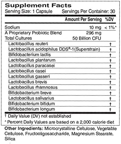 Advanced Probiotic w/ 50 Billion CFU Per Serving, Shelf Stable, Men's and Women's Probiotic Supplement to Stay Fit, 30 Capsules