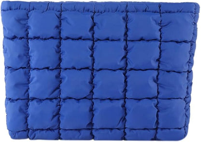 Puffy Quilted Makeup Bag Cosmetic Bags Travel Cute Puffer Solid Toiletry Organizer Pouch Storage Clutch for Women