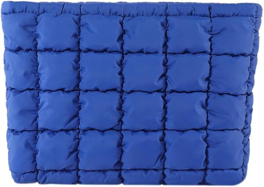 Puffy Quilted Makeup Bag Cosmetic Bags Travel Cute Puffer Solid Toiletry Organizer Pouch Storage Clutch for Women