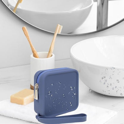 Silicone Mini Makeup Bag Pouch for Purse, Small Cosmetic Travel Bag Zipper Pouch Waterproof Cute Coin Purse Portable Makeup Storage Bag Travel Toiletry Organizers Bag for Women Girls