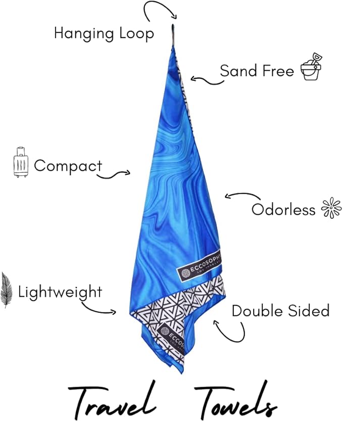 ECCOSOPHY Microfiber Beach Towel - Sand Free Towels 71x35 in