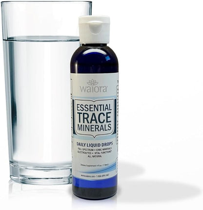 Waiora Essential Trace Minerals | Help Replenish Key Trace Minerals | 60+ Ionic Trace Minerals | Support Body’s Essential Functions, pH Balance | Plus Electrolytes for Hydration (1 Bott / 48 serv)