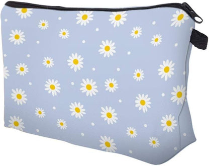 Cute Travel Makeup Bag Cosmetic Bag Small Pouch Gift for Women (Daisy)