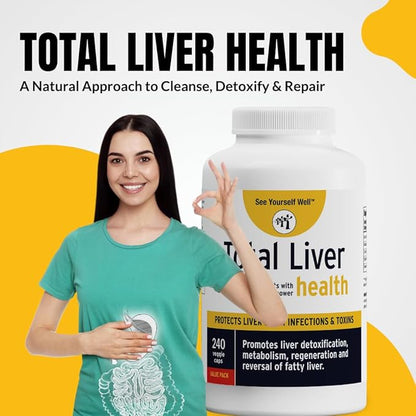 See Yourself Well Total Liver Health: Liver Cleanse, Detox & Repair Fatty Liver. Milk Thistle Extract, Dandelion Root, Yarrow, Burdock Root & Cynara (Artichoke) to Support Healthy Liver Function
