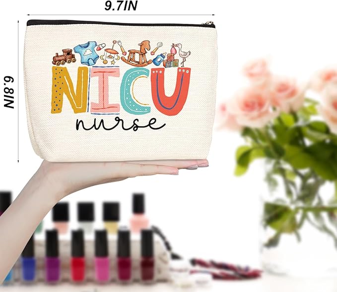 Nurse Gifts Cute NICU Nurse Gifts RN Makeup Bag Cosmetic Bag Nurse Accessories for Work Nurse Bag for Women Nurse Team Nursing Graduation Gifts Birthday Christmas Nurse Week Appreciation Gift
