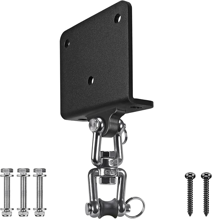 Kipika Punching Bag Hanger - Heavy Bracket 180° Swivel I-Beam Mount with Ceiling Installation Thick Hardware, Hooks for Boxing, Aerial Yoga, and Home Gym