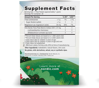 Nordic Naturals Kids Probiotic Pixies, Mixed Berry - 30 Packets - 3 Billion CFU - Digestive Wellness, Immune Support - Non-GMO, Vegan - 30 Servings