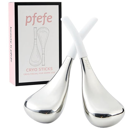 Cryo Sticks Facial Skin Care Ice Globes for Women Face Eyes, Stainless Steel Face Beauty Tools for Girls Ladies, Esthetician Supplies Cooling Spa Globes with Storage Case