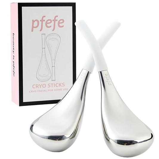 Cryo Sticks Facial Skin Care Ice Globes for Women Face Eyes, Stainless Steel Face Beauty Tools for Girls Ladies, Esthetician Supplies Cooling Spa Globes with Storage Case