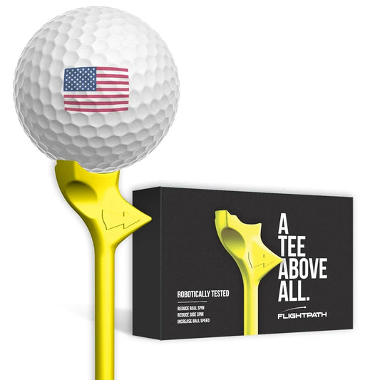 FLIGHTPATH Premium Golf Tees - 3.25" Durable Plastic Golf Tees Designed to Enhance Golf Shot Distance & Precision - Robotically Tested to Reduce Ball Spin - USGA Approved Golf Equipment