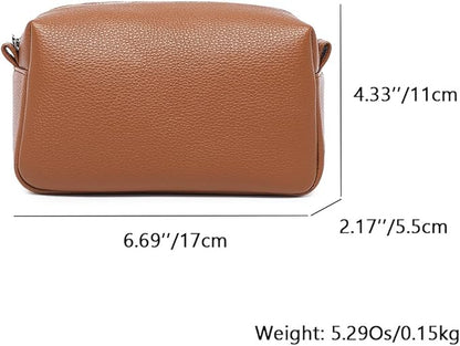 PU leather Organizer Bag Lightweight Cosmetic Bag with Ring Clasp Perfect Travel Makeup Bag for Women (Saddle Brown/PU)