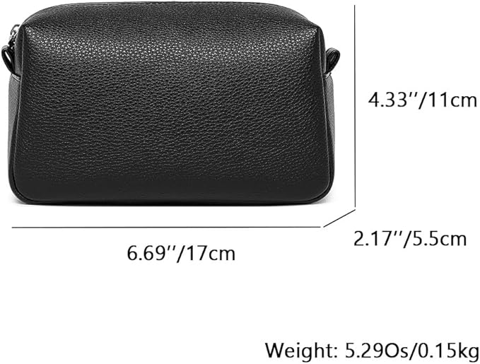 PU leather Organizer Bag Lightweight Cosmetic Bag with Ring Clasp Perfect Travel Makeup Bag for Women (Black/PU)