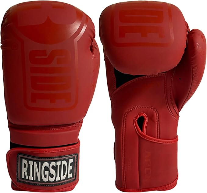 Ringside Apex Flash Sparring Gloves, IMF-Tech Synthetic Boxing Gloves with Secure Wrist Support, Ideal for Men and Women, Red and Red, 14 oz