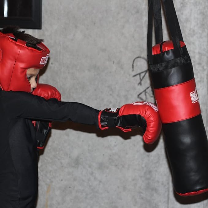 Ringside Kids Boxing Set (2-5 Year Old), Assortment with Punching Bag, Gloves, and Headgear for Boxing, MMA, Muay Thai, and Kickboxing, Youth Sports Set for Boys and Girls, Black