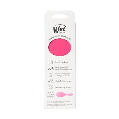 Wet Brush Mini Detangler Hair Brush, Pink, Detangling Travel Hairbrush, Ultra-Soft IntelliFlex Bristles Glide Through Tangles with Ease, Pain-Free, All Hair Types
