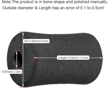 Sponge Foam Foot Pad Roller Pair 1-inch Rod 4.53" X 2.56" Od 0.87" Id)