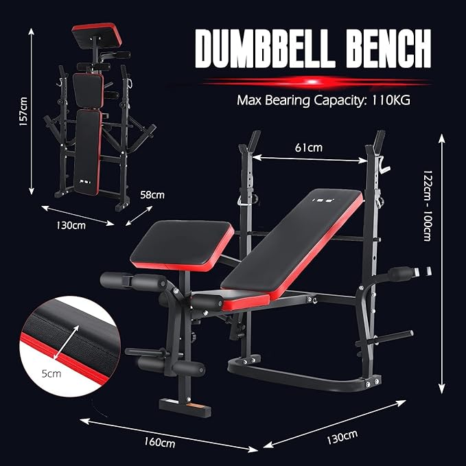 ISE Multi-Weight Bench Set with Squat Rack Training，800LBS