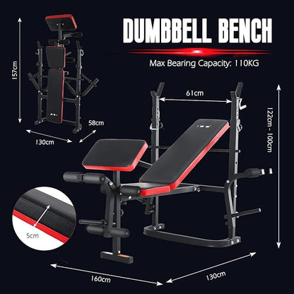 ISE Multi-Weight Bench Set with Squat Rack Training，800LBS