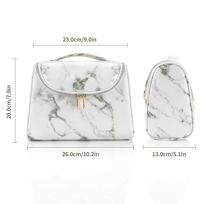 Ethereal Travel Makeup Bag, Toiletry Bag for Women Large Capacity Makeup Organizer Bag Waterproof Makeup Brush Organizer Vegan Leather Cosmetic Bag