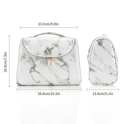 Ethereal Travel Makeup Bag, Toiletry Bag for Women Large Capacity Makeup Organizer Bag Waterproof Makeup Brush Organizer Vegan Leather Cosmetic Bag