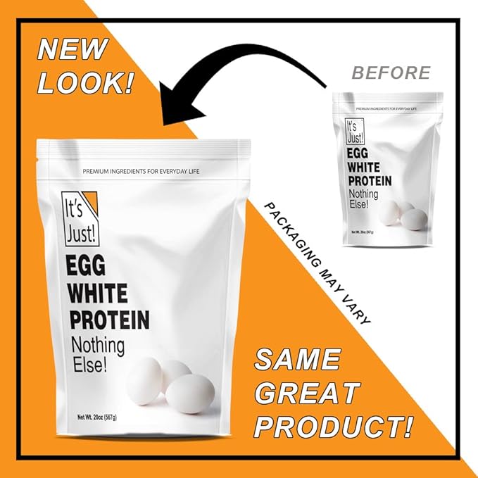 It's Just! - Egg White Protein Powder, Made in USA, Dried Egg Whites (Unflavored, 3lb)