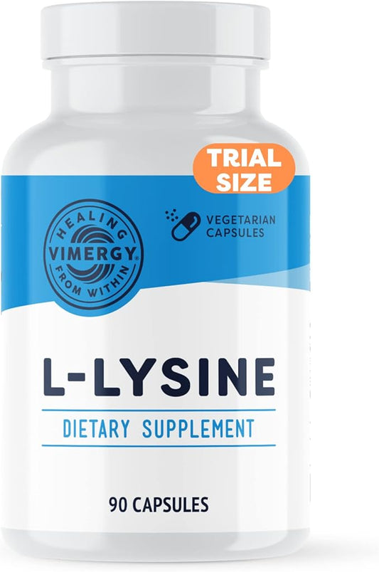 Vimergy L-Lysine – Promotes Healthy Skin, Hair, Nails & Joints* – Supports Healthy Metabolism* – Vegan, Non-GMO & Gluten-Free – 90 Capsules