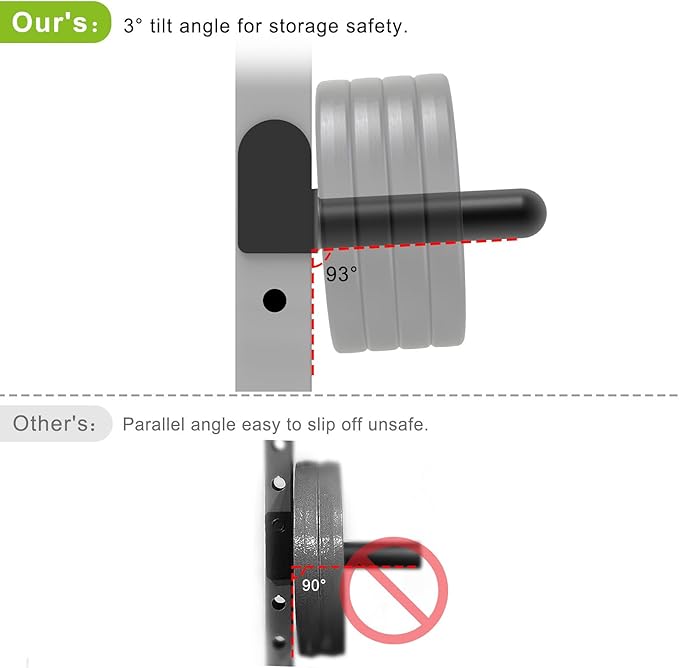 Kipika J-Hooks and Weight Plate Holder Set for 2" x 2" and 3" x 3" Power Rack - Squat Rack Attachments for Strength Training and Weight Storage - Fit Standard 1-inch and Olympic 2-inch weight plates