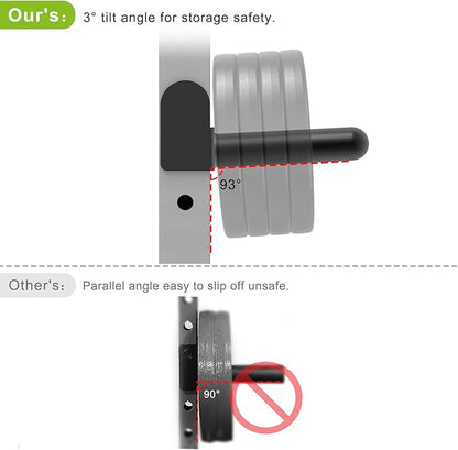 Kipika J-Hooks and Weight Plate Holder Set for 2" x 2" and 3" x 3" Power Rack - Squat Rack Attachments for Strength Training and Weight Storage - Fit Standard 1-inch and Olympic 2-inch weight plates