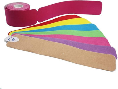 PreCut Kinesiology Tape Sport Pro (20 Pre Cut 10 Inch Strips per Roll) Athletic Recovery Muscle Support Physio TheWrapeutic Aid (Orange) (Single Roll)