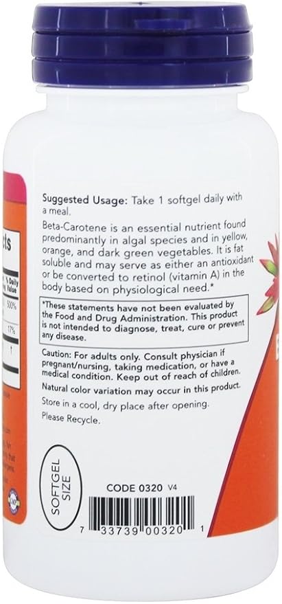 Now Foods - Beta Carotene (Natural) D. Salina with Mixed Carotenoids 25000 IU - 90 Softgels