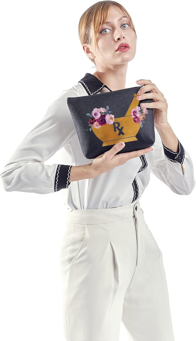 ZJXHPO Pharmacist Gift For Women RX Cosmetic Bag Pharmacist Graduation Gift Doctor Of Pharmacy Gift (BL RX-YM)