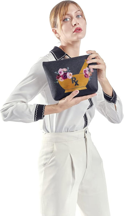 ZJXHPO Pharmacist Gift For Women RX Cosmetic Bag Pharmacist Graduation Gift Doctor Of Pharmacy Gift (BL RX-YM)