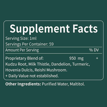 Kudzu Root Drops, Herbal Extract Blend Support Liver Health, Liver Cleanse Detox. 2oz