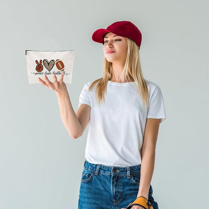 Football Gifts Makeup Bag - Inspirational Gift for Football Lovers ， Ideal for Mom, Grandma, Sister, Coworker, Friend, BFF | Birthday or Any Occasion ， Women's Gift