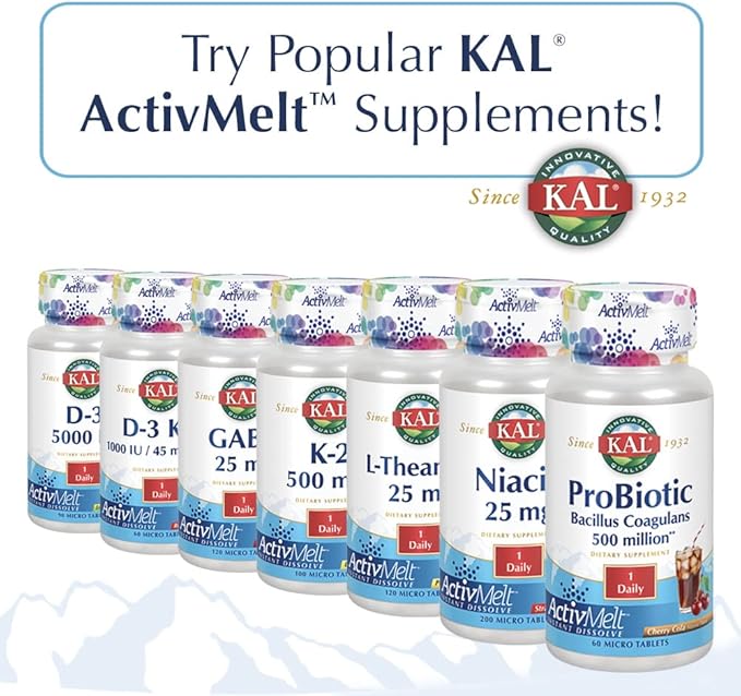 KAL K-2 Lemon Tablets, 100 Count | Pack of 2