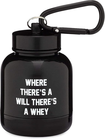 Protein Powder and Supplement Funnel Keychain, Portable to-Go Container for The Gym, Workouts, Fitness, and Travel - TSA Approved, Punny Variety 3-Pack