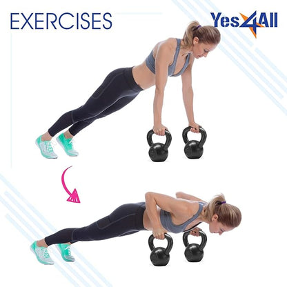 Yes4All Kettlebell Cast Iron Sets 5 - 10 15 - 20 - 25 - 30 lbs,