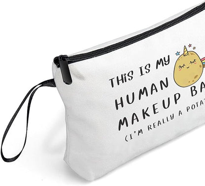 Potato Funny Birthday Gifts Ideas for Friend Girl Teen Women Sister Daughter Makeup Bag with Mirror Unique Christmas