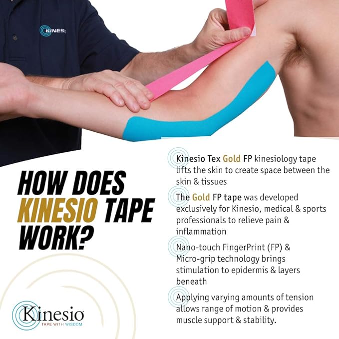Kinesio Taping - Elastic Therapeutic Athletic Tape Tex Gold FP - Bulk Roll - Black – 2 in. x 103 ft