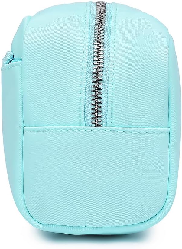 Nylon Female cosmetic bags Canvas toiletry bags Wash bags with large capacity Simple design (Nylon/Mint Green)